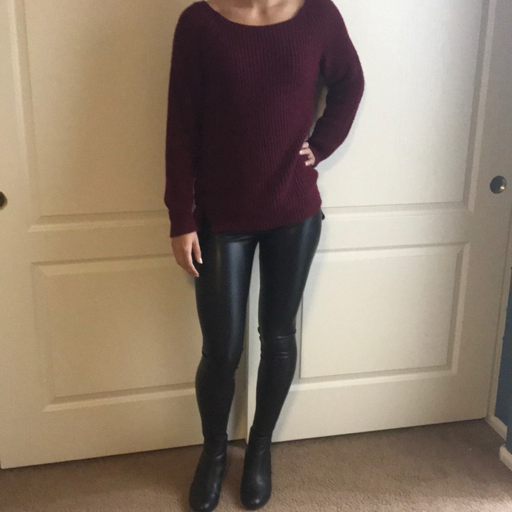 Black pleather leggings